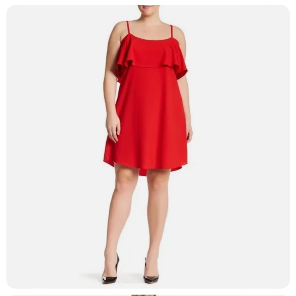 Bobeau Flouncy Red Sleeveless Dress